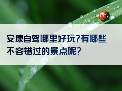 安康自驾哪里好玩？有哪些不容错过的景点呢？