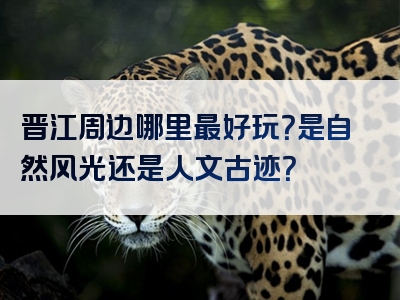 晋江周边哪里最好玩？是自然风光还是人文古迹？