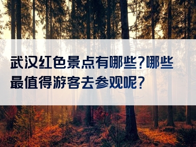 武汉红色景点有哪些？哪些最值得游客去参观呢？