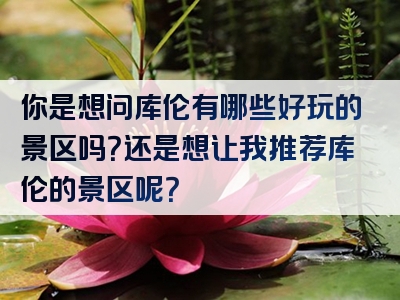你是想问库伦有哪些好玩的景区吗？还是想让我推荐库伦的景区呢？