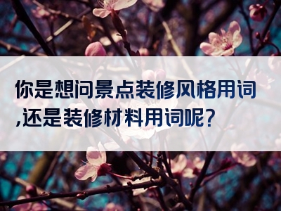 你是想问景点装修风格用词，还是装修材料用词呢？