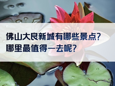 佛山大良新城有哪些景点？哪里最值得一去呢？