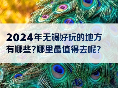 2024年无锡好玩的地方有哪些？哪里最值得去呢？
