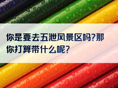 你是要去五泄风景区吗？那你打算带什么呢？