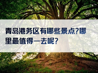 青岛港务区有哪些景点？哪里最值得一去呢？