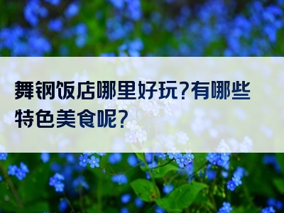 舞钢饭店哪里好玩？有哪些特色美食呢？