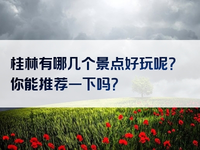 桂林有哪几个景点好玩呢？你能推荐一下吗？