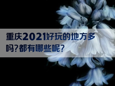 重庆2021好玩的地方多吗？都有哪些呢？