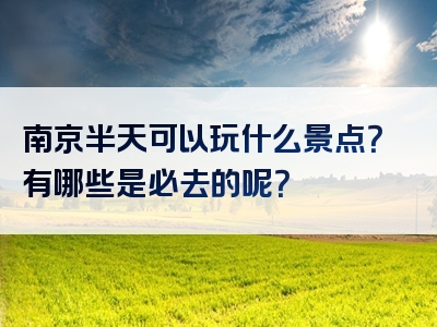 南京半天可以玩什么景点？有哪些是必去的呢？