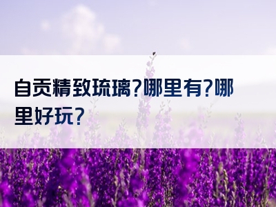 自贡精致琉璃？哪里有？哪里好玩？