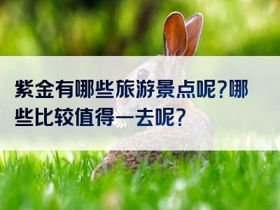 紫金有哪些旅游景点呢？哪些比较值得一去呢？