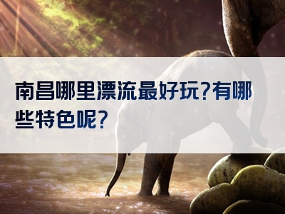 南昌哪里漂流最好玩？有哪些特色呢？