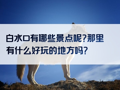 白水口有哪些景点呢？那里有什么好玩的地方吗？