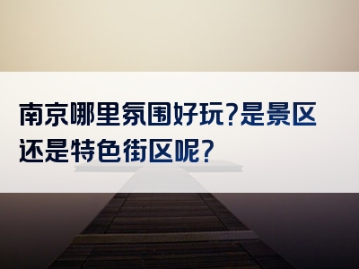 南京哪里氛围好玩？是景区还是特色街区呢？