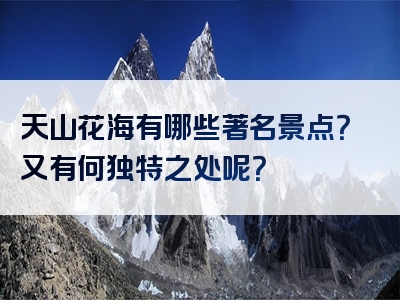 天山花海有哪些著名景点？又有何独特之处呢？