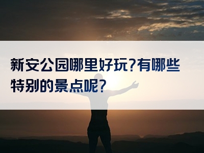 新安公园哪里好玩？有哪些特别的景点呢？