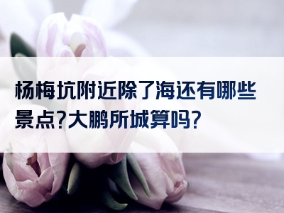 杨梅坑附近除了海还有哪些景点？大鹏所城算吗？