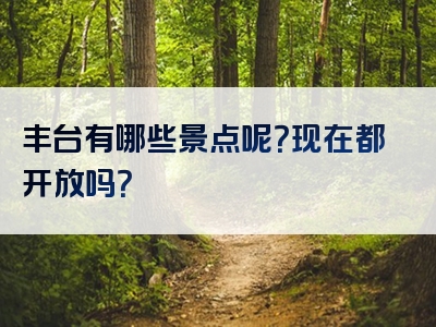 丰台有哪些景点呢？现在都开放吗？