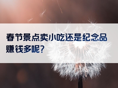 春节景点卖小吃还是纪念品赚钱多呢？