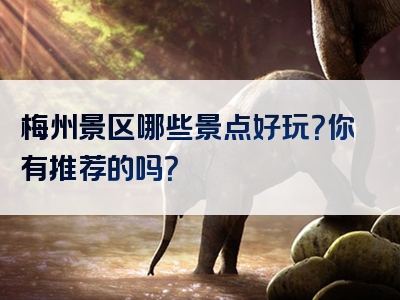 梅州景区哪些景点好玩？你有推荐的吗？