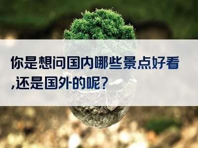 你是想问国内哪些景点好看，还是国外的呢？