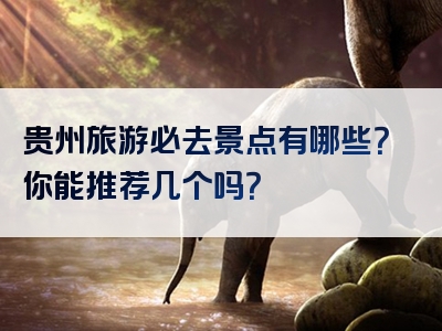 贵州旅游必去景点有哪些？你能推荐几个吗？