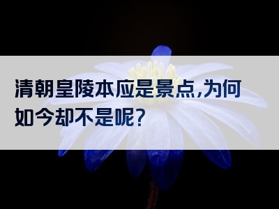 清朝皇陵本应是景点，为何如今却不是呢？