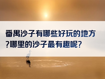 番禺沙子有哪些好玩的地方？哪里的沙子最有趣呢？