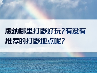 版纳哪里打野好玩？有没有推荐的打野地点呢？