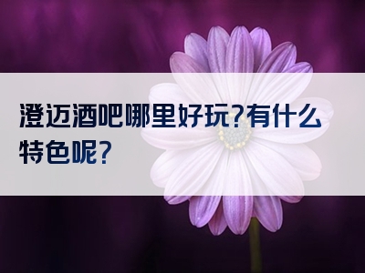 澄迈酒吧哪里好玩？有什么特色呢？