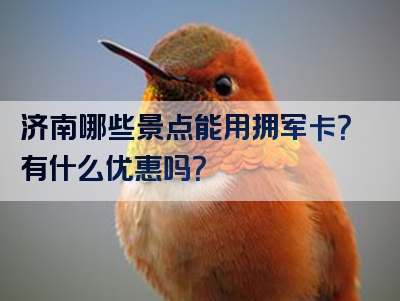 济南哪些景点能用拥军卡？有什么优惠吗？