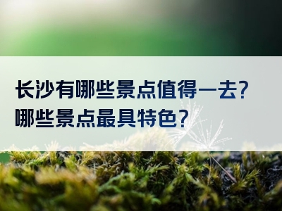 长沙有哪些景点值得一去？哪些景点最具特色？