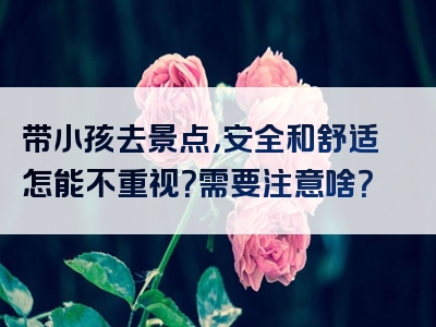 带小孩去景点，安全和舒适怎能不重视？需要注意啥？