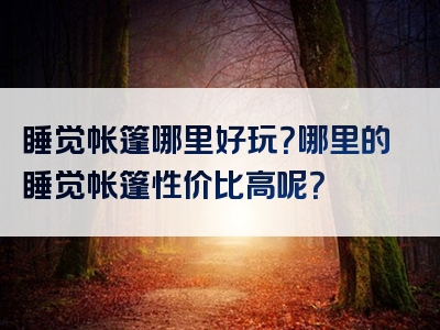 睡觉帐篷哪里好玩？哪里的睡觉帐篷性价比高呢？