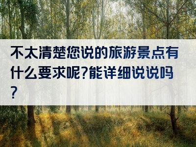 不太清楚您说的旅游景点有什么要求呢？能详细说说吗？