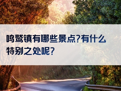 鸣鹫镇有哪些景点？有什么特别之处呢？
