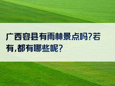 广西容县有雨林景点吗？若有，都有哪些呢？