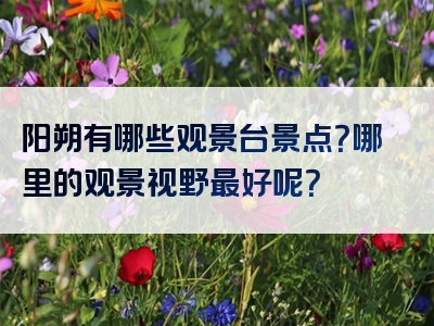 阳朔有哪些观景台景点？哪里的观景视野最好呢？