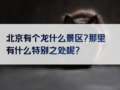 北京有个龙什么景区？那里有什么特别之处呢？