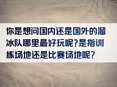 你是想问国内还是国外的溜冰队哪里最好玩呢？是指训练场地还是比赛场地呢？