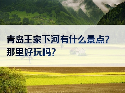 青岛王家下河有什么景点？那里好玩吗？