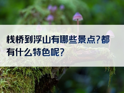 栈桥到浮山有哪些景点？都有什么特色呢？