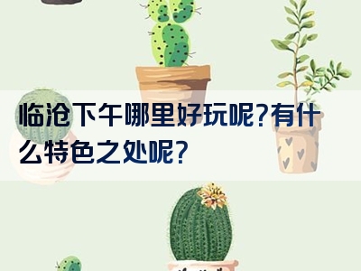 临沧下午哪里好玩呢？有什么特色之处呢？