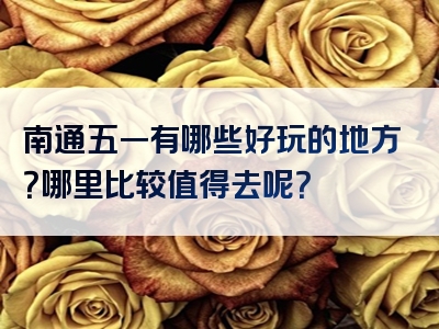 南通五一有哪些好玩的地方？哪里比较值得去呢？