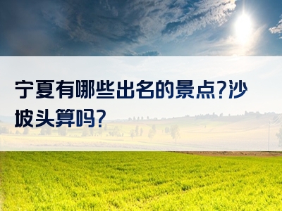 宁夏有哪些出名的景点？沙坡头算吗？