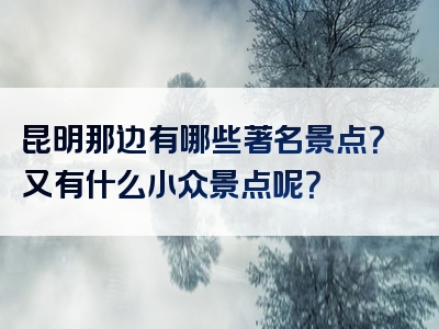 昆明那边有哪些著名景点？又有什么小众景点呢？