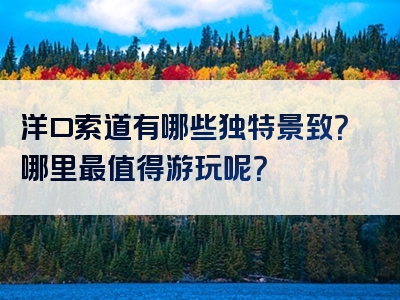 洋口索道有哪些独特景致？哪里最值得游玩呢？