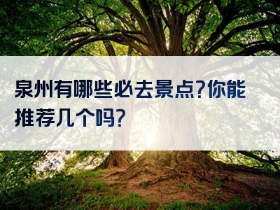 泉州有哪些必去景点？你能推荐几个吗？
