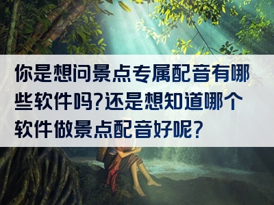 你是想问景点专属配音有哪些软件吗？还是想知道哪个软件做景点配音好呢？