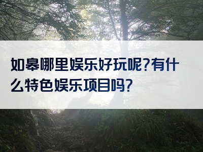 如皋哪里娱乐好玩呢？有什么特色娱乐项目吗？